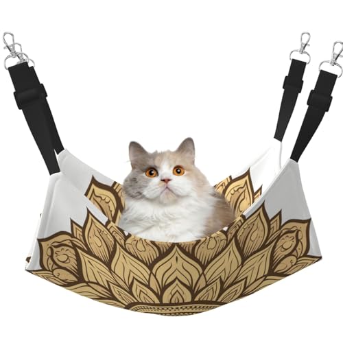 UYHhgqw Mandala-Sonnenblumen-Haustier-Hängematte, Samt-Hängematte für Katzen, verstellbare Gurte mit Metallhaken, perfekt für kleine Haustiere UYHhgqw Mandala-Sonnenblumen-Haustier-Hängematte, Samt-Hängematte für Katzen, verstellbare Gurte mit Metallhaken, perfekt für kleine Haustiere von UYHhgqw