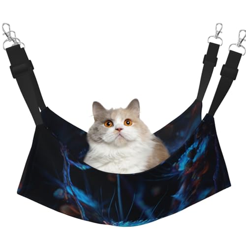 UYHhgqw Night Charm Haustier-Hängematte, Samt-Hängematte für Katzen, verstellbare Gurte mit Metallhaken, perfekt für kleine Haustiere UYHhgqw Night Charm Haustier-Hängematte, Samt-Hängematte für Katzen, verstellbare Gurte mit Metallhaken, perfekt für kleine Haustiere von UYHhgqw