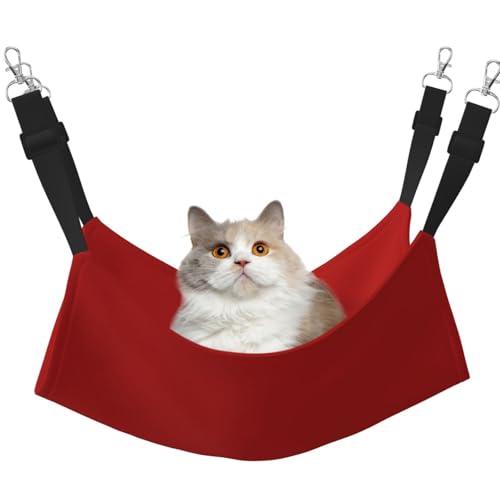 UYHhgqw Rote Haustier-Hängematte, Samt-Hängematte für Katzen, verstellbare Gurte mit Metallhaken, perfekt für kleine Haustiere UYHhgqw Rote Haustier-Hängematte, Samt-Hängematte für Katzen, verstellbare Gurte mit Metallhaken, perfekt für kleine Haustiere von UYHhgqw