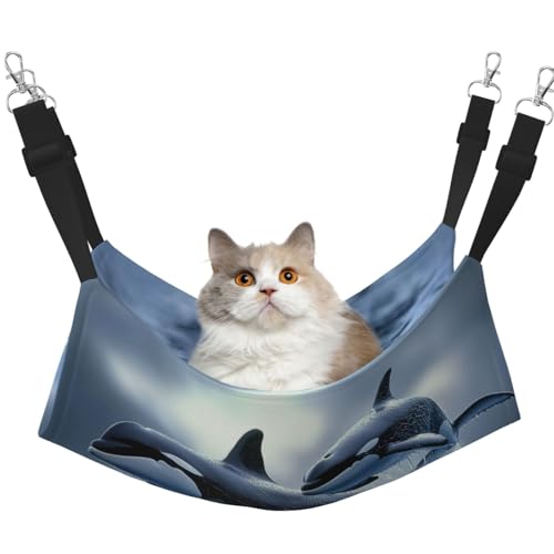 UYHhgqw Smart Killer Whale Haustier-Hängematte, Samt-Hängematte für Katzen, verstellbare Gurte mit Metallhaken, perfekt für kleine Haustiere UYHhgqw Smart Killer Whale Haustier-Hängematte, Samt-Hängematte für Katzen, verstellbare Gurte mit Metallhaken, perfekt für kleine Haustiere von UYHhgqw
