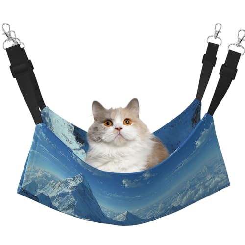 UYHhgqw Snow Mountain Haustier-Hängematte, Samt-Hängematte für Katzen, verstellbare Gurte mit Metallhaken, perfekt für kleine Haustiere von UYHhgqw