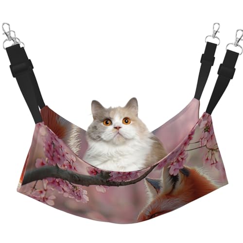 UYHhgqw The Fox Of Spring Haustier-Hängematte, Samt-Hängematte für Katzen, verstellbare Gurte mit Metallhaken, perfekt für kleine Haustiere UYHhgqw The Fox Of Spring Haustier-Hängematte, Samt-Hängematte für Katzen, verstellbare Gurte mit Metallhaken, perfekt für kleine Haustiere von UYHhgqw