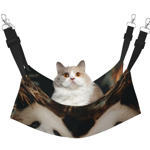 UYHhgqw Zwei entzückende Panda-Haustier-Hängematte, Samt-Katzenbett-Hängematte, verstellbare Gurte mit Metallhaken, perfekt für kleine Haustiere UYHhgqw Zwei entzückende Panda-Haustier-Hängematte, Samt-Katzenbett-Hängematte, verstellbare Gurte mit Metallhaken, perfekt für kleine Haustiere von UYHhgqw