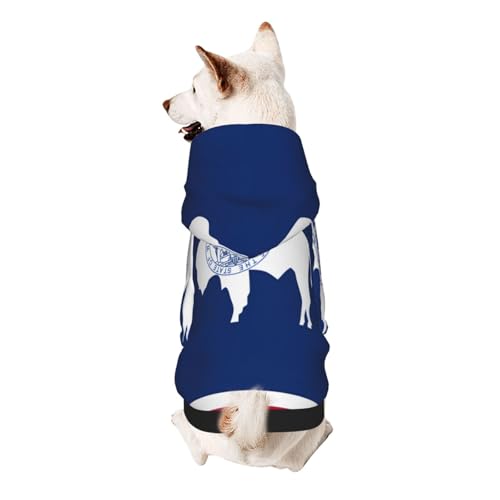 Wyoming Hunde-Kapuzenpullover mit Staatsflagge, weiches und atmungsaktives Polyester, Haustierkleidung für kleine Hunde, Jungen und Mädchen Wyoming Hunde-Kapuzenpullover mit Staatsflagge, weiches und atmungsaktives Polyester, Haustierkleidung für kleine Hunde, Jungen und Mädchen von UYHhgqw