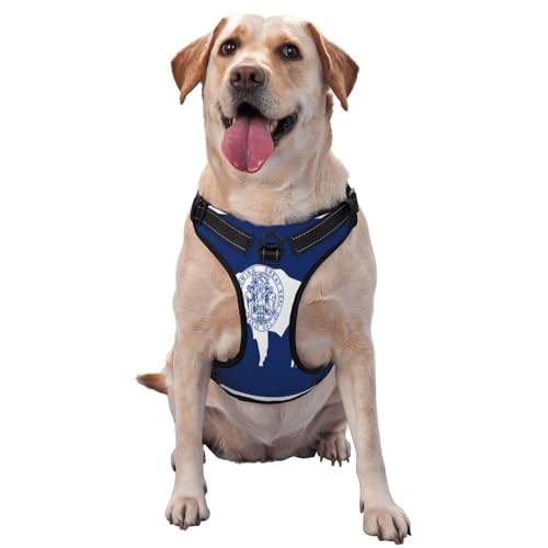 Wyoming Hundegeschirr mit Staatsflagge für kleine, mittelgroße und große Hunde, reflektierende Riemen, verstellbare Passform mit Schnellverschluss-Schnallen Wyoming Hundegeschirr mit Staatsflagge für kleine, mittelgroße und große Hunde, reflektierende Riemen, verstellbare Passform mit Schnellverschluss-Schnallen von UYHhgqw