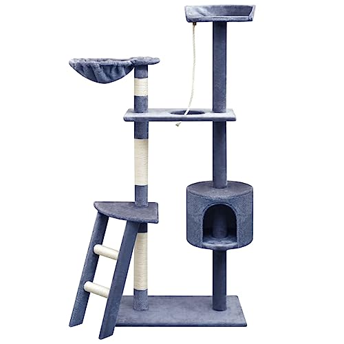 Home Furniture Kratzbaum mit Sisal-Kratzstämmen 150 cm dunkelblau von UYSELA