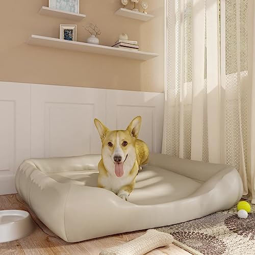 UYSELA Wohnmöbel Hundebett beige 105x80x25 cm Größe Kunstleder von UYSELA