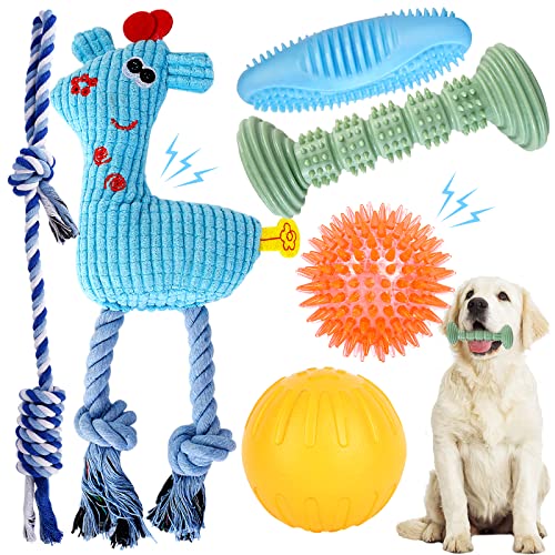 Welpenspielzeug zum Zahnen Weich & Langlebig 6er Pack Hundekauspielzeug Quietschspielzeug für kleine und mittelgroße Hunde geeignet für 28 Monate Welpen Zahnen Kleine Hunde Zahnreinigung und von UZAKMI