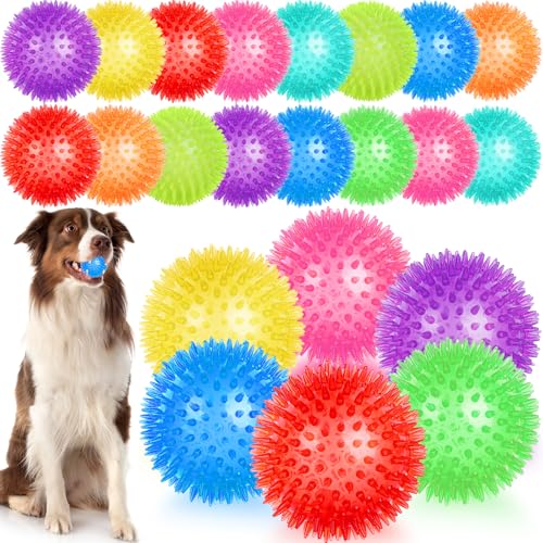 UZLU Quietschendes Hundespielzeug, Bälle, stachelige Hundebälle, Kauspielzeug zum Zahnen, langlebig, hohe Sprungkraft, TPR, Apportierspielzeug, 9 Farben, Wasserspielzeug für große, mittelgroße Hunde UZLU Quietschendes Hundespielzeug, Bälle, stachelige Hundebälle, Kauspielzeug zum Zahnen, langlebig, hohe Sprungkraft, TPR, Apportierspielzeug, 9 Farben, Wasserspielzeug für große, mittelgroße Hunde von UZLU
