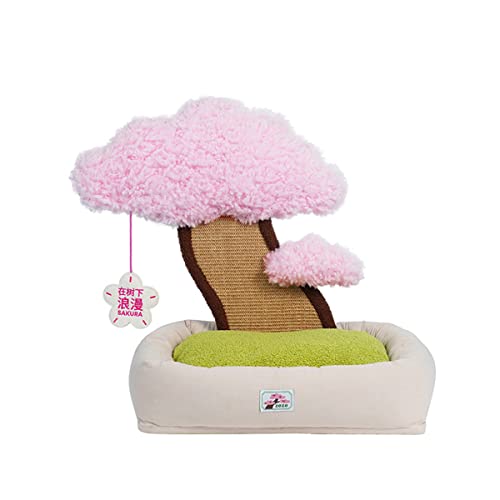 Gemütliches Katzenbett mit Kratzbrett, Sakura Tree Design Four Seasons Universal Cat Scratcher and Bed Combo Cat Condos Cat Tree Bottom Support Gemütliches Katzenbett mit Kratzbrett, Sakura Tree Design Four Seasons Universal Cat Scratcher and Bed Combo Cat Condos Cat Tree Bottom Support von UZOURI