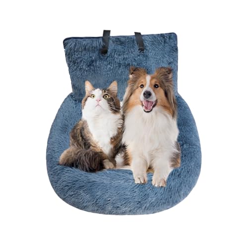 Autositz Hundebett, Kuscheliges & Sicherheits-Reisebett für Hunde und Katzen,Weiches, Atmungsaktives Material, Leicht zu Reinigen, Für Kleine und Mittelgroße Hunde (C-m) von UZQAFG