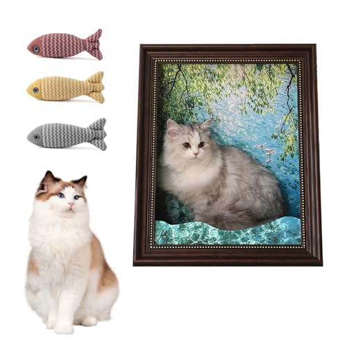 Ölgemälde-Rahmen Katzenbett – Vier Klassische Designoptionen mit Spielzeugfischen, Leicht zu montieren, gemütliches Katzenhaus für bis zu 7,5 kg (A) von UZQAFG