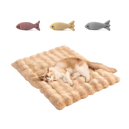 UZQAFG Selbstwärmendes Katzenbett, Katzenwärmkissen - Ultraweiche, waschbare Plüschmatte für Indoor-Katzen & kleine Hunde (A, S) von UZQAFG