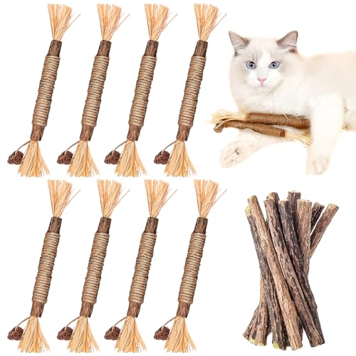 UZSUZZ 23 Stück Katzenminze Sticks und Spielzeug - 15 Matatabi Sticks für Katzen Zahnpflege - Natürliche und Sichere Kaustangen von UZSUZZ