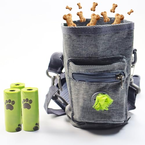 UZSUZZ Leckerlibeutel für Hunde Hundetraining Futterbeutel mit Verstellbarer Taillen/Schulterriemen mit 3 Silikonbeutel mit Befestigungsclip Snackbeutel Hund für Hundetraining Reisen Spaziergang UZSUZZ Leckerlibeutel für Hunde Hundetraining Futterbeutel mit Verstellbarer Taillen/Schulterriemen mit 3 Silikonbeutel mit Befestigungsclip Snackbeutel Hund für Hundetraining Reisen Spaziergang von UZSUZZ