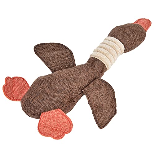 Uadme Haustier Hundespielzeug Niedliche Entenform Beißen Kauen Zähne Reinigung Spielzeug Training Accory, 30cm Braun Plüsch Kauspielzeug für Hunde von Uadme