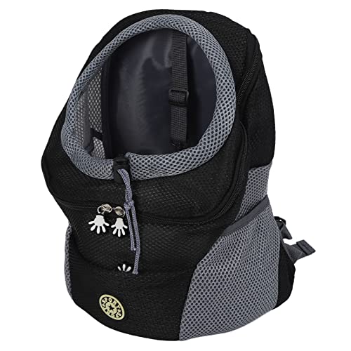 Uadme Haustier-Rucksack, Belüftungs-Komfort-Rucksack für Hunde, geräumige Haustier-Tragetasche, umweltfreundliches Design, schwarze Farbe, ideal für Reisen und den Außenbereich von Uadme