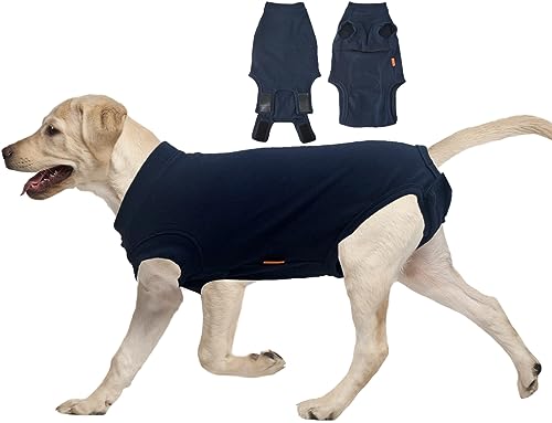 Uadonile Chirurgie-Anzug für Hunde, chirurgischer Anzug für weibliche und männliche Hunde, Einteiler zur Genesung nach dem Spay Neuter, alternativer Kegel, Haustier-Erholungs-Shirt, Marineblau, Größe von Uadonile
