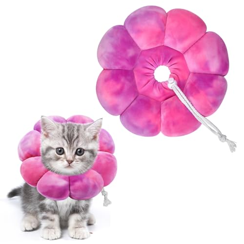 Uadonile Katzenhalsband mit Blumenmuster, verstellbar, weiches elisabethanisches Halsband für Hunde, Genesung, E-Halsband nach Operationen, Genesungs-E-Halsband für Kätzchen/Welpen und Katzen, zur Uadonile Katzenhalsband mit Blumenmuster, verstellbar, weiches elisabethanisches Halsband für Hunde, Genesung, E-Halsband nach Operationen, Genesungs-E-Halsband für Kätzchen/Welpen und Katzen, zur von Uadonile