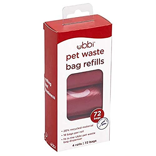 Ubbi Pet Waste Bag Dispenser and Pet Waste Bag Refills, Dog Owner Essentials, Pet Owner Must Haves, Dog Waste Disposal, 4 Pack von Ubbi
