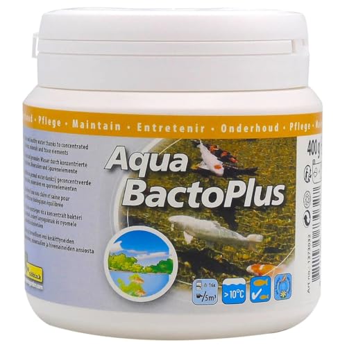 Ubbink Aqua Bacto Plus Teichwasseraufbereitung – 400 g klare Wasserlösung, biologischer Filterverstärker, fischsicheres Granulat für Teichpflege und -pflege, hält bis zu 80.000 l vidaXL von Ubbink