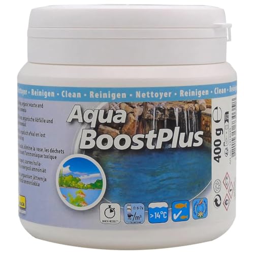 Ubbink Aqua Boost Plus Teichwasserreiniger, 400 g, schneller Mikroorganismus-Boost für bis zu 6500 l, gesunde klare Wasserpflege von Ubbink