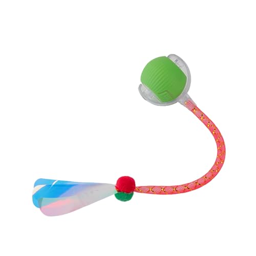 Uclac Automatisch spielendes Katzenballspielzeug mit elastischem Schwanz, Haustierzubehör für interaktive Spiele und Bewegung von Uclac