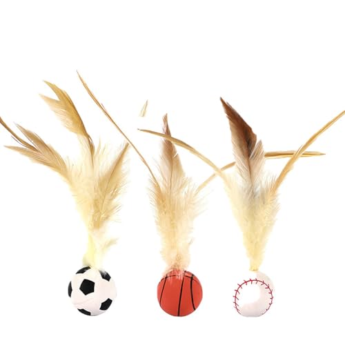 Ucuse 3 Stück elastische Feder-Katzenspielzeuge – Silikon-Rollball mit Sprungkraft für Indoor/Outdoor, Kätzchen, Bewegung und aktives Spielen, langlebiges federndes Design zum Springen/Hüpfen von Ucuse