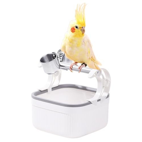 Vogel-Schreibtisch-Trainingsständer, tragbare Vogelsitzstange, Papageien-Spielständer, geeignet für Sittiche, Papageien, Wellensittiche, Finken, Lovebirds und andere kleine und mittelgroße Vögel von Ucuse