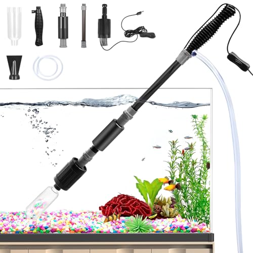 Uennm 3 in 1 Mulmsauger Aquarium Elektrisch, Aquarium Elektrisch Sand Kies Reiniger, Fisch Tank Aquarium-Kiesreiniger-Set mit Verstellbarer Teleskopstange für Wasserwechsel, Sandreinigung, Schmutz Uennm 3 in 1 Mulmsauger Aquarium Elektrisch, Aquarium Elektrisch Sand Kies Reiniger, Fisch Tank Aquarium-Kiesreiniger-Set mit Verstellbarer Teleskopstange für Wasserwechsel, Sandreinigung, Schmutz von Uennm