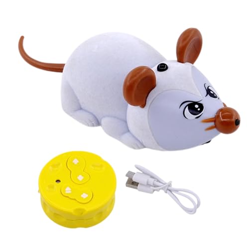 Uhngw Interaktives Katzenspielzeug-Maus, Simulationsmaus, Fernbedienung für Katzentraining, für drinnen und draußen, Katzenspielzeug zur Verbesserung der Reaktion und Beweglichkeit für Schlafzimmer, Uhngw Interaktives Katzenspielzeug-Maus, Simulationsmaus, Fernbedienung für Katzentraining, für drinnen und draußen, Katzenspielzeug zur Verbesserung der Reaktion und Beweglichkeit für Schlafzimmer, von Uhngw