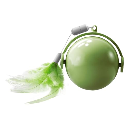 Uhngw Rollendes Katzenspielzeug | Automatisches Hindernisausweichen Übungsgerät,Haustier Rollball mit Federn - für Wohnungskatzen, kleine Kätzchen, zur Langeweilelinderung, und von Uhngw