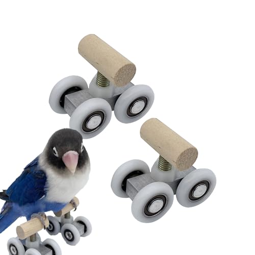 Uhngw Spielzeug Für Vögel,EIN Paar Lehrreiches Papageienspielzeug Rollschuhe - Unterhaltung Und Bewegung Für Kleine Bis Mittlere Arten Conure Und Liebevögel Intelligenztrainer von Uhngw