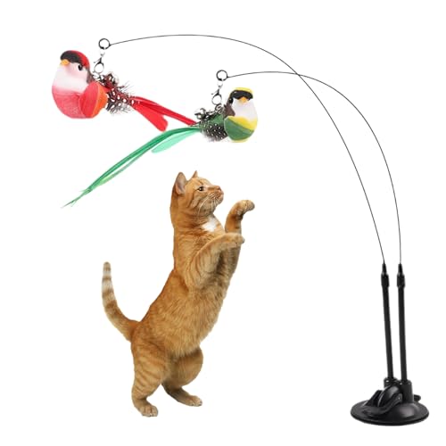 Uhngw Teaser Angel Katzen Spielzeug,Saugnapf Katzenangel Spielstab - Abnehmbar Mit Saugnapf 2 Vögel Mit Zwitschergeräusch Interaktiv Für Einsames Spielen Haustiergeburtstag Uhngw Teaser Angel Katzen Spielzeug,Saugnapf Katzenangel Spielstab - Abnehmbar Mit Saugnapf 2 Vögel Mit Zwitschergeräusch Interaktiv Für Einsames Spielen Haustiergeburtstag von Uhngw