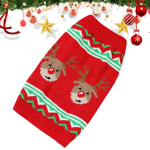 Uhngw Weihnachts-Hundekleidung, Weihnachts-Hundepullover - Warmer Hundepullover, weiche Weihnachts-Hunde-Shirts - Gestricktes, atmungsaktives Hundetuch, Haustierzubehör für kleine Hunde von Uhngw