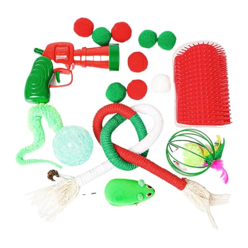 Uhngw Weihnachts-Katzenspielzeug, interaktives Kauspielzeug, Ball, multifunktionales Katzenspielzeug, interaktives Weihnachts-Katzenspielzeug für gelangweilte Indoor-Katzen Uhngw Weihnachts-Katzenspielzeug, interaktives Kauspielzeug, Ball, multifunktionales Katzenspielzeug, interaktives Weihnachts-Katzenspielzeug für gelangweilte Indoor-Katzen von Uhngw