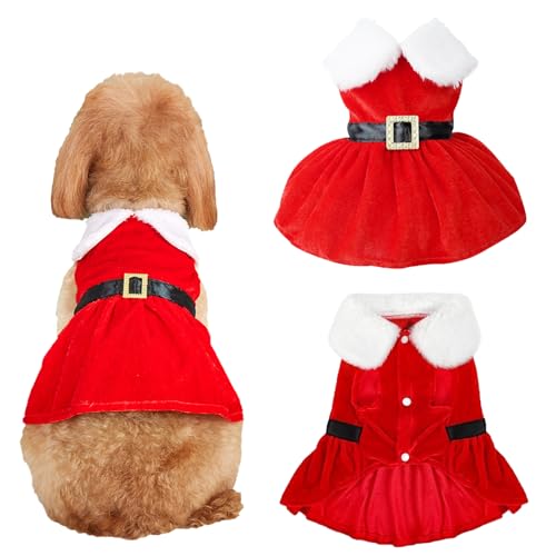 Hundekostüme Weihnachten Uieamsio Haustier Weihnachtskostüm Katze Hund Weihnachtskostüm Weihnachtskostüme Für Haustiere Für Winter Frühling Weihnachten Hundebekleidung Rot-S (M) von UieaMsio