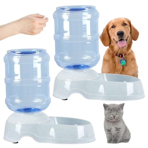 Uiifan Wasserspender für Haustiere, groß, 11 Liter, für Hunde, Katzen, Hunde, Wassernapf, Schwerkraft, automatischer Hunde-Wasserspender für Hunde, Katzen und Haustiere, 2 Stück von Uiifan