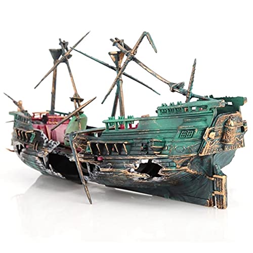 Uinfhyknd Aquarium Schiffswrack Deko Boot aus Kunststoff Set Harz Schiff Fisch Tank Ornamente für Aquarium Deko Zubehör von Uinfhyknd
