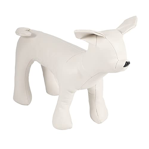 Uinfhyknd Lederpuppe für Hunde, stehend, Größe S, Weiß von Uinfhyknd