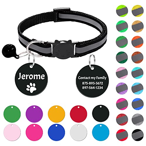 Uiopa Reflektierendes Katzenhalsband + Plakette mit Gravur, Katzenhalsband mit Namen, Katzenhalsband mit Sicherheitsverschluss und Glöckchen, Verstellbar Katzen Halsband Personalisiert Uiopa Reflektierendes Katzenhalsband + Plakette mit Gravur, Katzenhalsband mit Namen, Katzenhalsband mit Sicherheitsverschluss und Glöckchen, Verstellbar Katzen Halsband Personalisiert von Uiopa