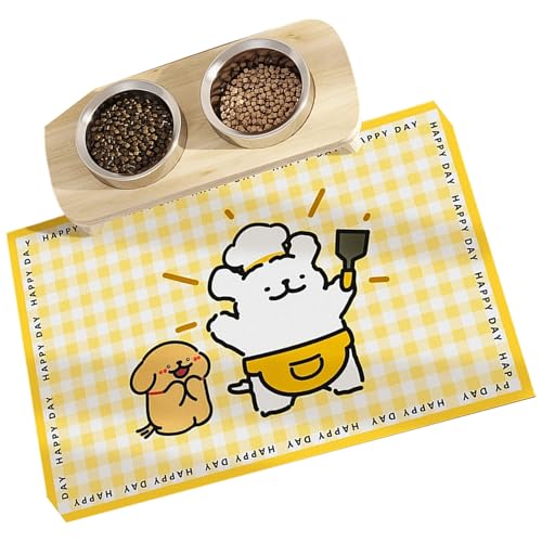 Wiederverwendbare Hundefuttermatte mit wasserdichter Beschichtung, Cartoon-Muster, Futterunterlage für Reisen, Haustier-Tischset, PVC-Hundefuttermatte Wiederverwendbare Hundefuttermatte mit wasserdichter Beschichtung, Cartoon-Muster, Futterunterlage für Reisen, Haustier-Tischset, PVC-Hundefuttermatte von Uitndvyte