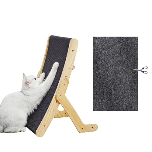 Uixxducc Kratzmatte Selbstkleben Katzenkratzmatten, Abriebfest Multifunktional Kratzpads für Katzen, Kratzmatte Katze Sofa, kratzmatte Katze Wand, DIY Climbing Cat Scratcher (30x100cm,Dunkelgrau) von Uixxducc