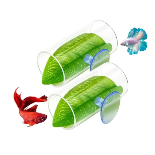 Ujjdwiurgh Acryl-Röhre Tunnel BettaFish Leaf Pad Zur Simulation des Natürlichen Lebensraums von Ujjdwiurgh