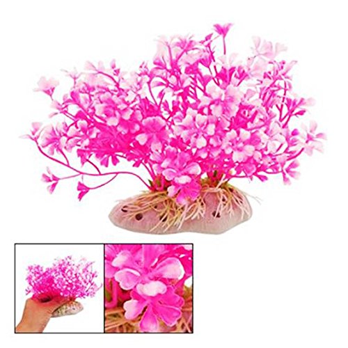 Ujjdwiurgh Hot pink Zwerg Kunststoff Pflanze Ornament Fuer Aquarium Fischtank von Ujjdwiurgh