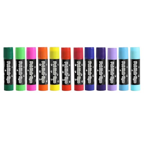Ukbzxcmws Fellkreide für Hunde, 12 Farben, sicher, waschbar, Haarkreide für Halloween, Karneval, Party, Haustier-Set, temporäre Farben von Ukbzxcmws