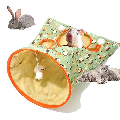 Cat Tunnel Bag,Lovely Foldable Cat Tunnel Toy,Cat Tunnel Cat Toy, Cat Play Tunnel with Plush Ball, Interactive Cat Drill Bag Toy,Cat Self Interactive Toys with Plush Ball von Ukisisi