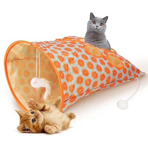Cat Tunnel Bag,Lovely Foldable Cat Tunnel Toy,Cat Tunnel Cat Toy, Cat Play Tunnel with Plush Ball, Interactive Cat Drill Bag Toy,Cat Self Interactive Toys with Plush Ball von Ukisisi