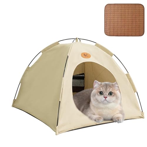 Katzen Kühlzelt,kühlzelt Katze,Katzenzelte Für Draußen, Atmungsaktiv,Waschbar,Tragbares Haustierzelt & Ideal Als Rückzugsort Bei,Draußen,Katze Und Hund Zelt,und Andere Kleintiere-C||M von Ukisisi