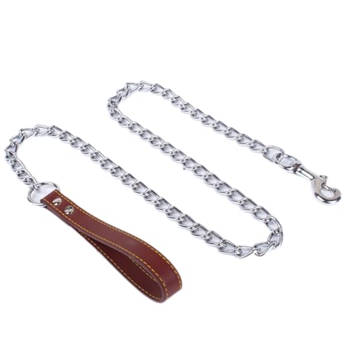 Bisssichere Hundeleine aus Metall, bequem und weich mit gepolstertem Griff, für mittelgroße und große Hunde, Hundeleine aus Edelstahl Bisssichere Hundeleine aus Metall, bequem und weich mit gepolstertem Griff, für mittelgroße und große Hunde, Hundeleine aus Edelstahl von Ulalaza